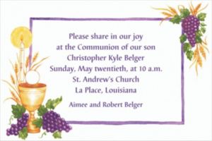 Custom Communion with Grapes Invitations - Party City