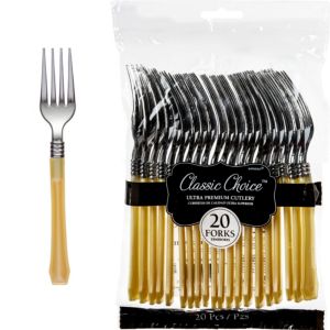 gold forks 20ct plastic premium classic silver