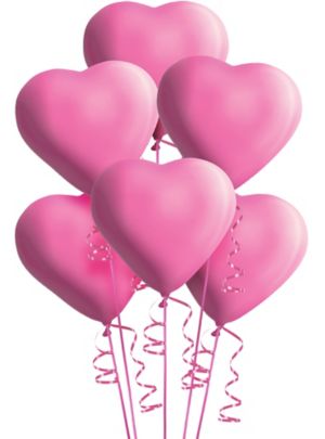 balloons pink heart 6ct partycity latex