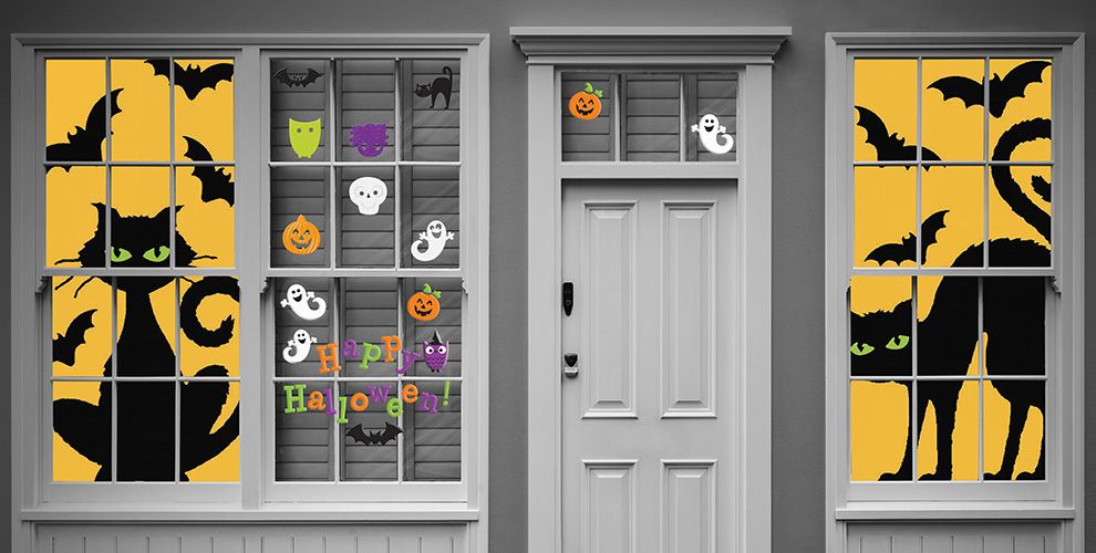 Halloween Window Decorations Halloween Gel Clings & Wall Grabbers