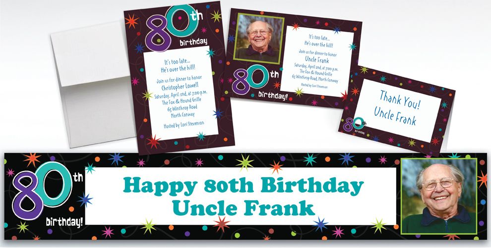 Custom The Party Continues 80th Birthday Invitations - Party City
