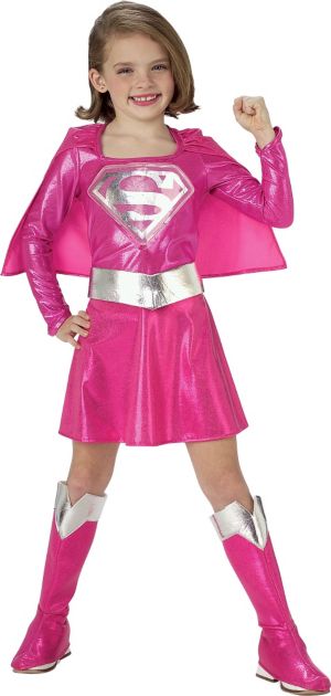 Toddler Girls Pink Supergirl Costume - Party City