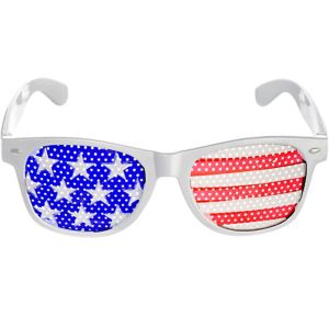 Patriotic American Flag Printed Glasses 6in x 2in - Party City