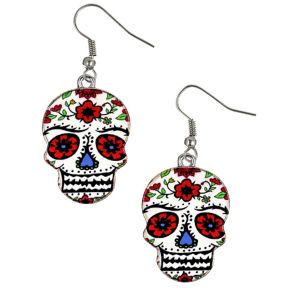 Sugar Skull Earrings - Day of the Dead - Party City
