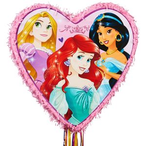 Pull String Disney Princess Pink Heart Pinata 17 1/4in - Party City