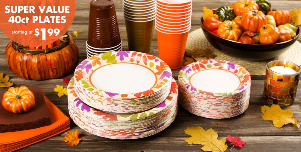 Autumn Warmth Value Plates & Tableware - Autumn Leaf Plates - Party City