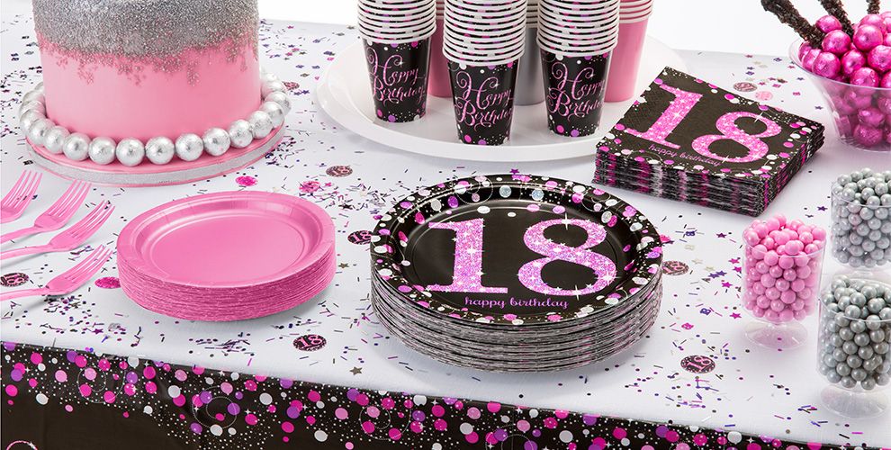 Pink Sparkling Celebration 18th  Birthday  Party  Supplies  