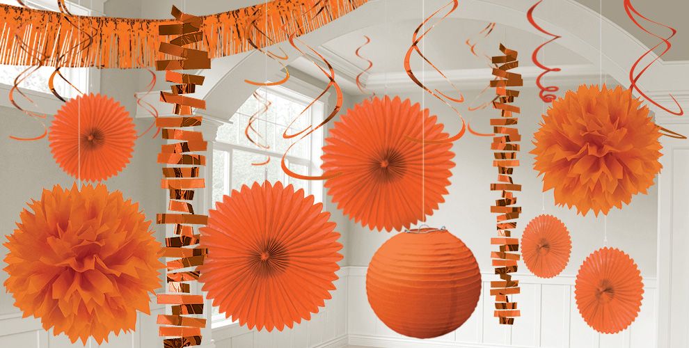 Orange Decorations Orange Balloons, Banners & Swirl Decorations