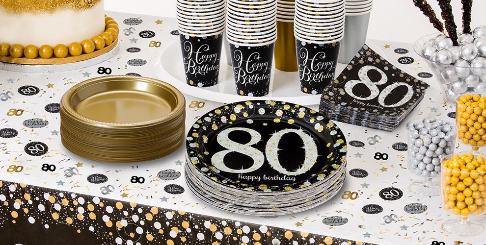 Sparkling Celebration 80th Birthday Party Supplies | Party City
