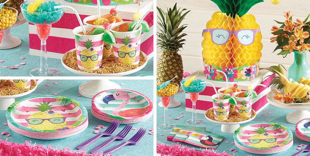 Striped Tropical Party  Supplies  Tropical Theme  Birthday  