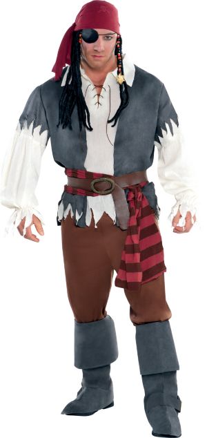 Adult Castaway Captain Pirate Costume Plus Size - Party City