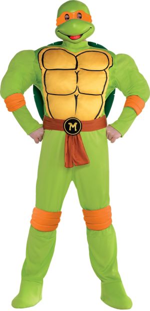 Adult Michelangelo Muscle Costume Plus Size - Teenage Mutant Ninja ...