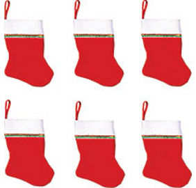 Small Felt Christmas Stockings 10ct - Party City